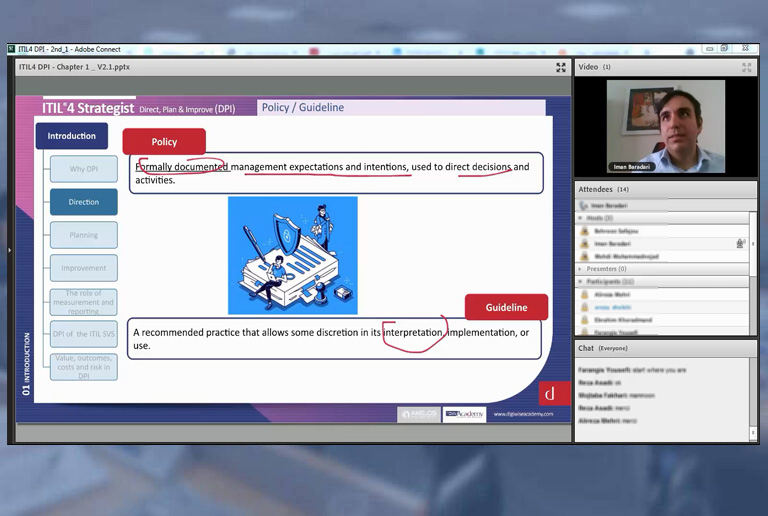 دومین دوره پیشرفته ITIL4 Strategist DPI با موفقیت برگزار گردید.