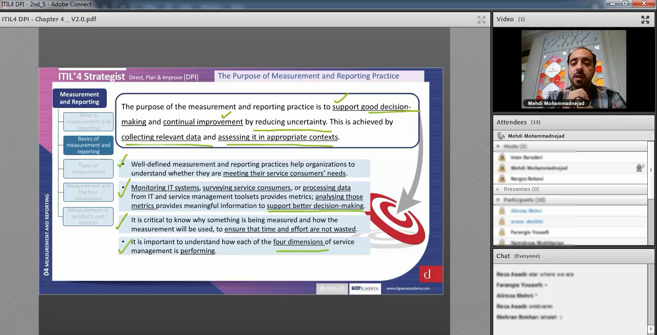 دومین دوره پیشرفته ITIL4 Strategist DPI با موفقیت برگزار گردید.